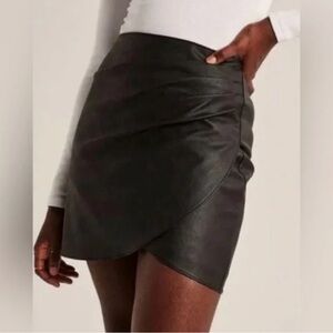 Abercrombie & Fitch Black Faux Leather Mini Skirt